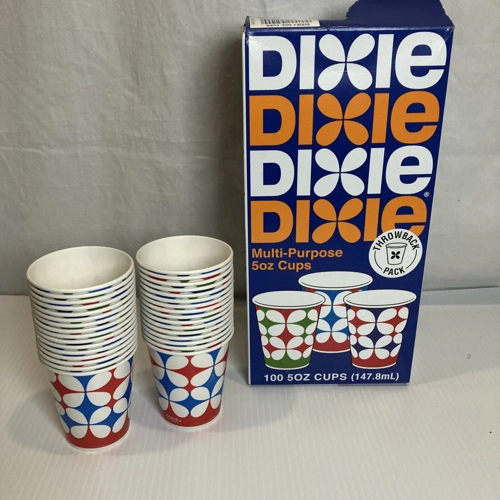 Dixie Cups 5oz Bath Cups 2009 2018‎ Flower Throwback Pack Open (77 Cups Remain)